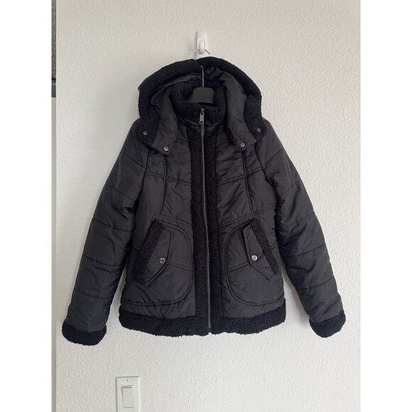 Jackets & Blazers - Maralyn & Me Hooded Black Puffer Jacket Quilted Women’s  (Junior) Size M
